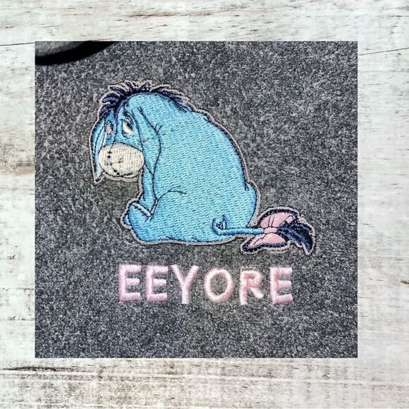 Disney Store Exclusive Eeyore Gray 1/4 Zip Fleece Pullover Sweater Womens Medium - Picture 2 of 11